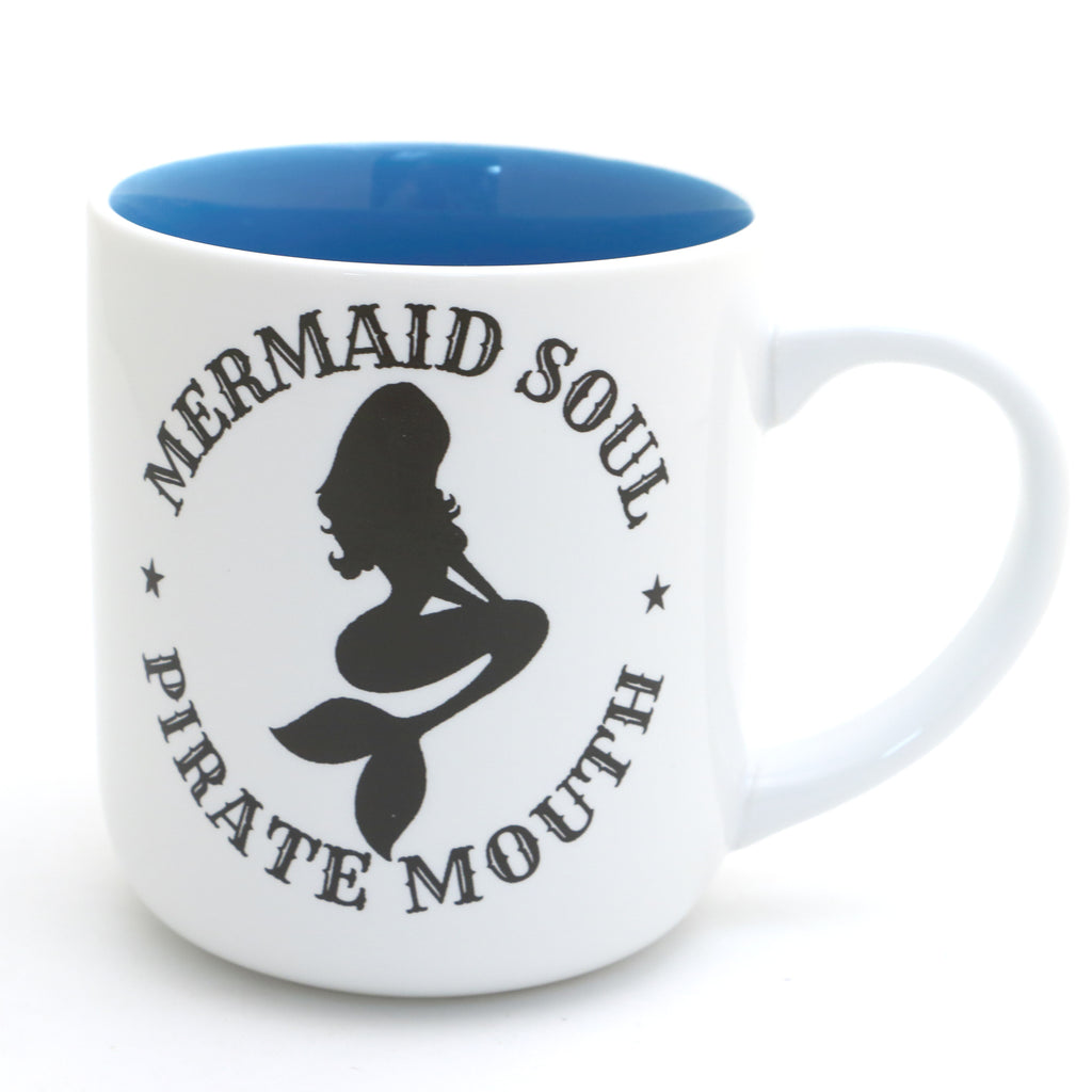 Mermaid mug, Mermaid Soul Pirate Mouth, Always Salty, Coastal, nautical
