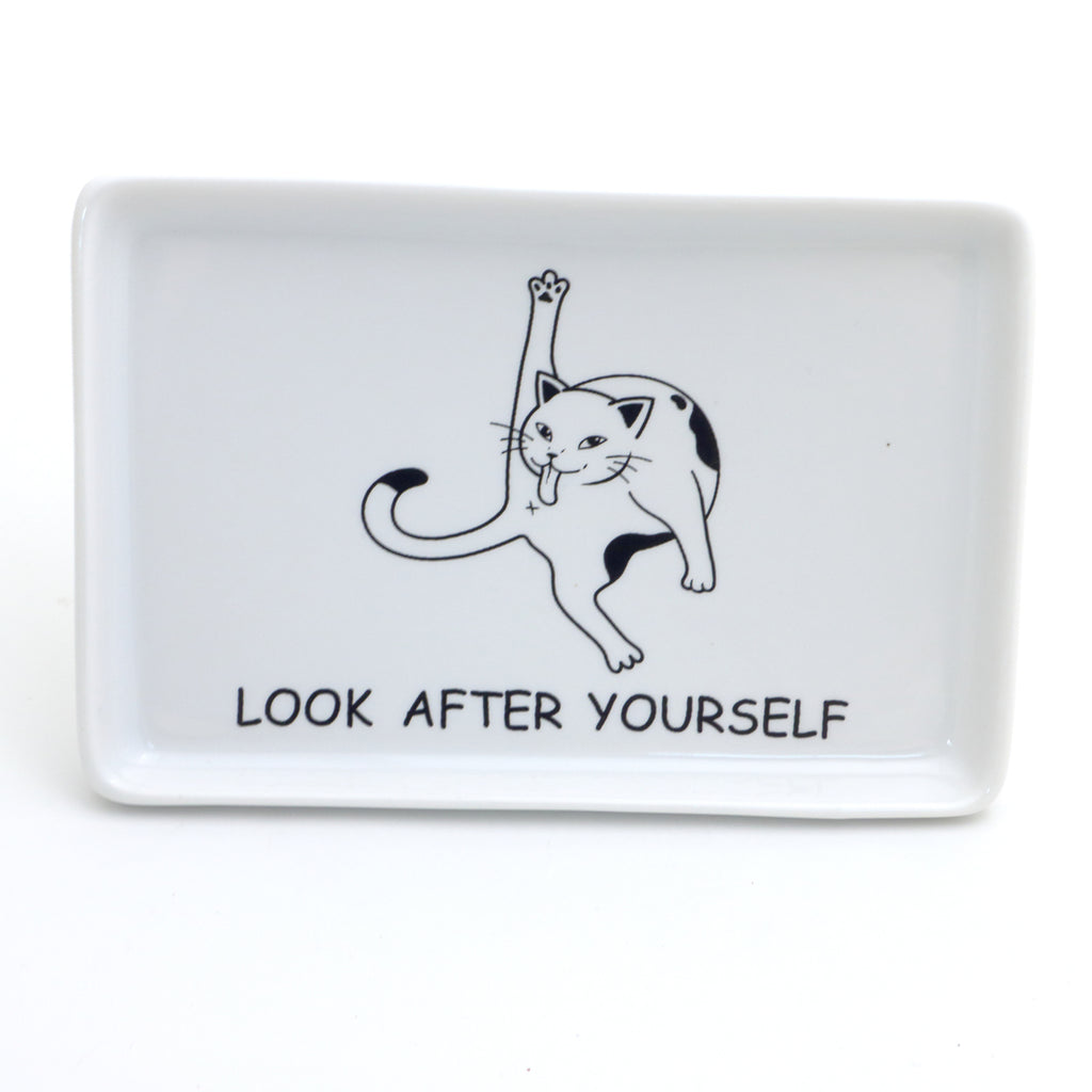 Cat tray, Look after Yourself, Funny gift for cat lover