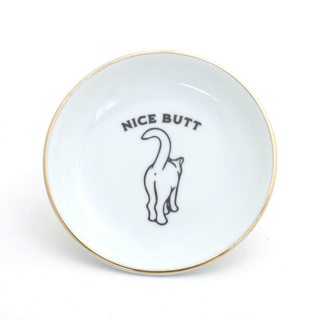 Cat Butt Ring Dish with 22k Gold Accents