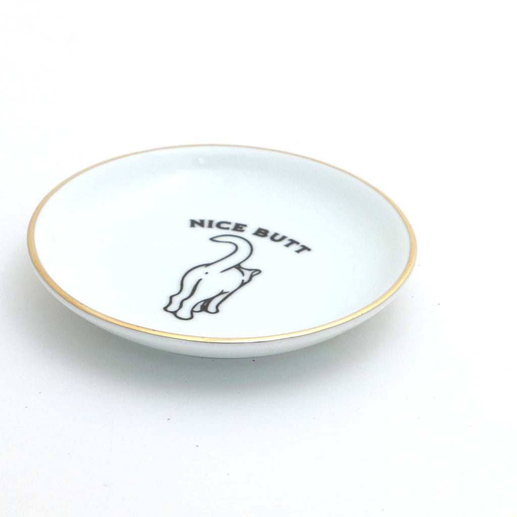 Cat Butt Ring Dish with 22k Gold Accents