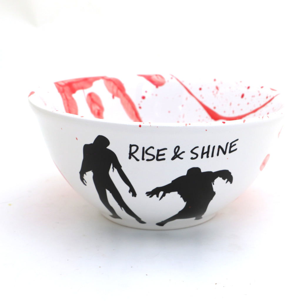 Zombie cereal bowl, Walking Dead, Rise and Shine, funny cereal bowl