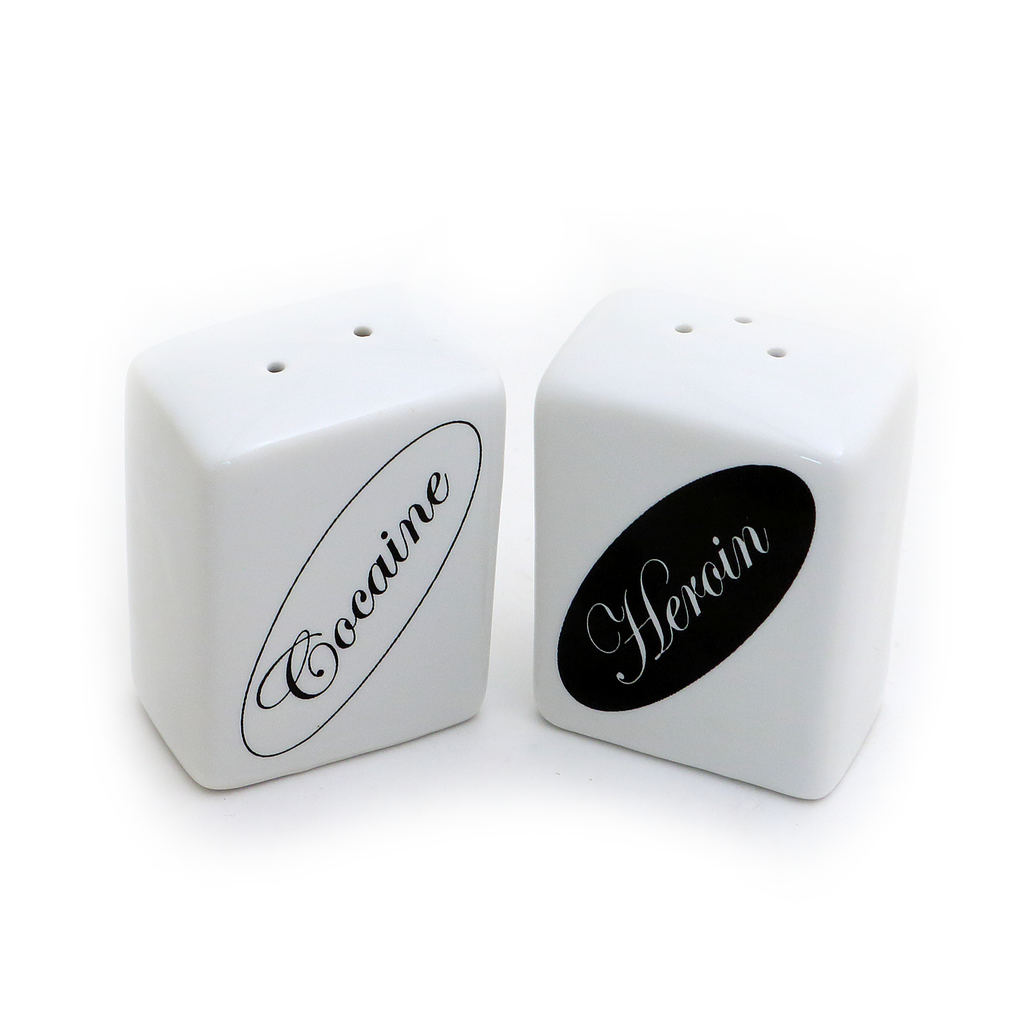 Cocaine and Heroin Salt and Pepper shaker set