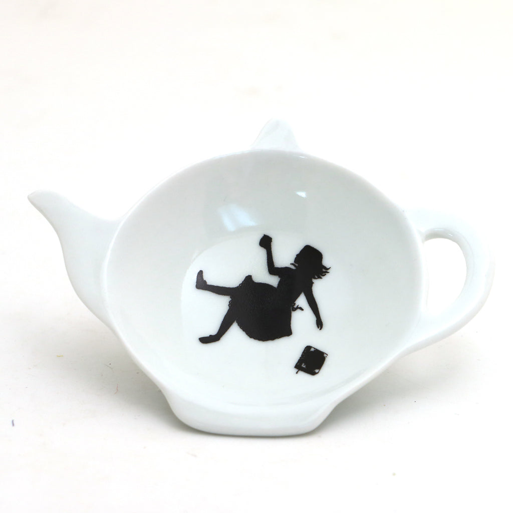 Alice in Wonderland teabag holder, teapot shaped tea bag dish