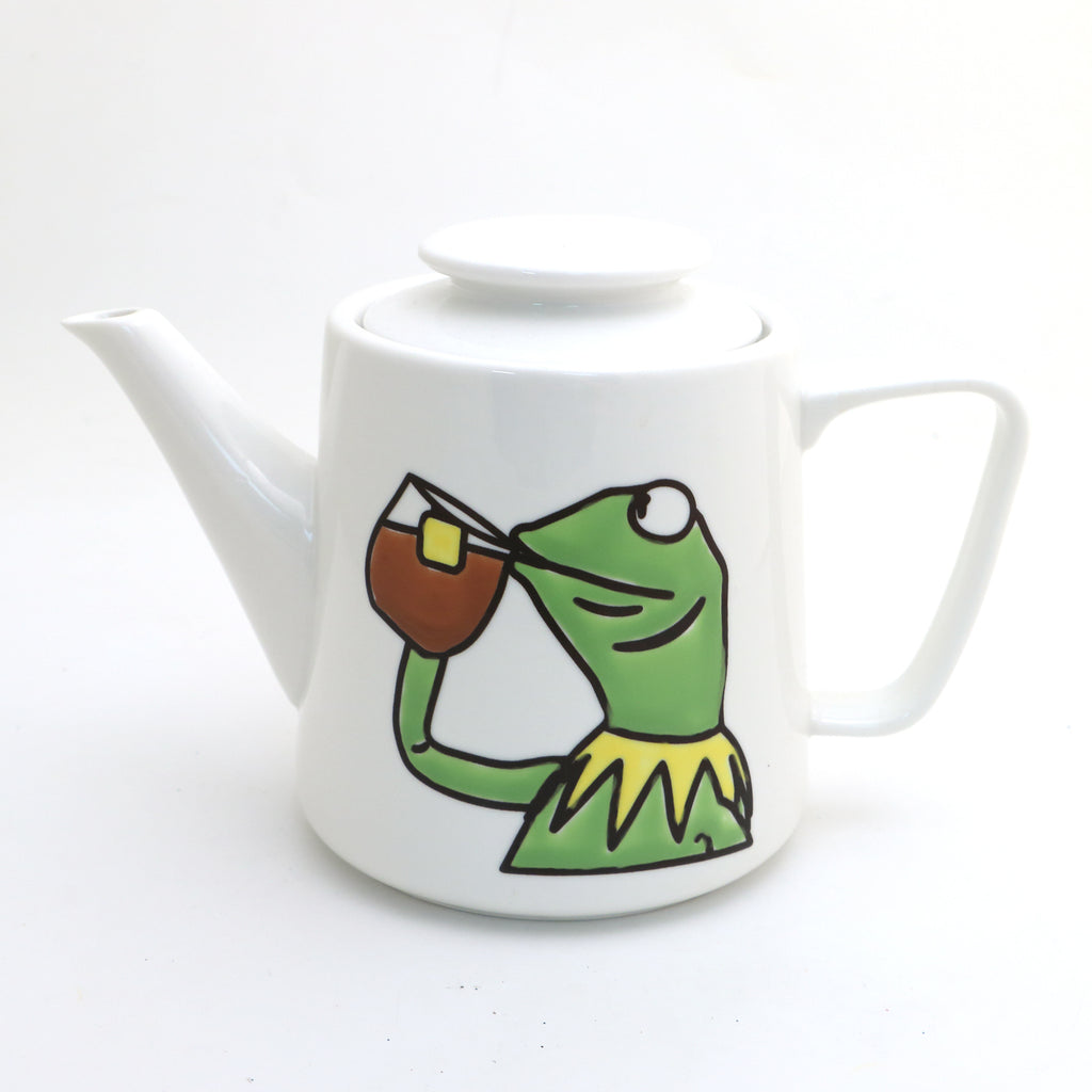 Porcelain teapot, Kermit meme, What's the Tea?