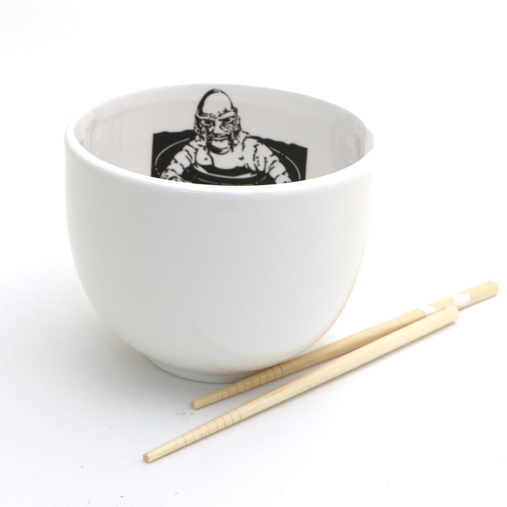 Chopstick Bowl, Creature From the Black Lagoon, monster, ceramic noodle bowl