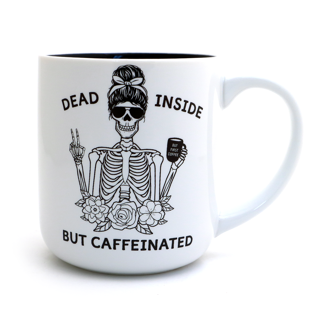Dead Inside mug, Halloween, funny skeleton mug