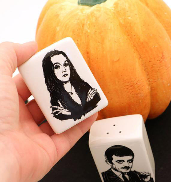 Gomez and Morticia - The Addams Family Salt and Pepper Shakers