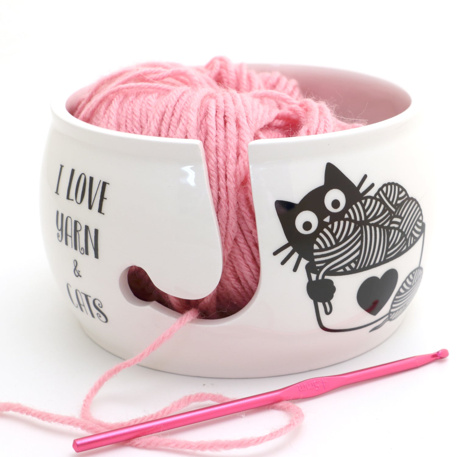 Kitty Ears ceramic yarn bowl, cat yarn bowl, crochet and knitting gift –  LennyMud
