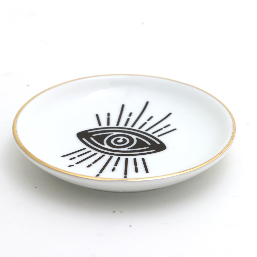 Third Eye ring dish, ring holder with 22 K gold, celestial gifts