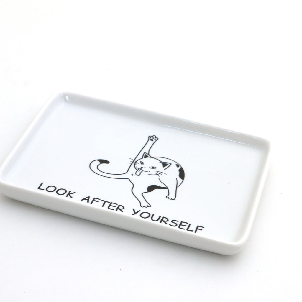 Cat tray, Look after Yourself, Funny gift for cat lover