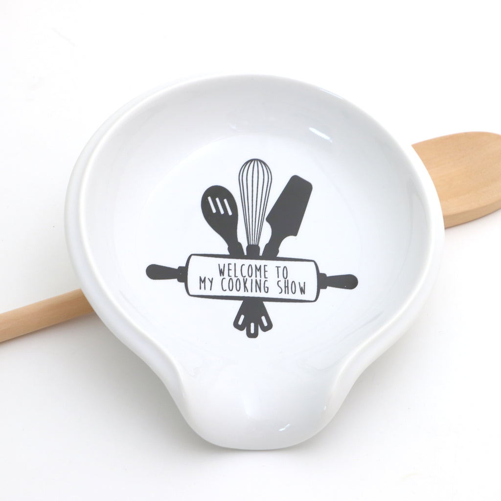 Life is Short Lick the Spoon Spoon Rest Ceramic Spoon Holder Funny Kitchen Spoon  Rest Pottery Spoon Rest Chef Gift Utensil Rest 