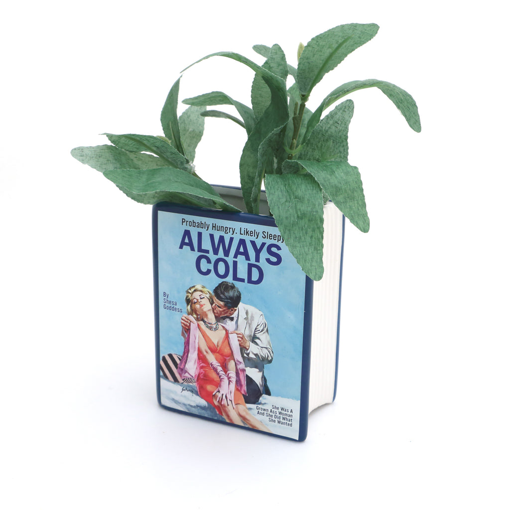Always Cold Book pencil holder, vase, gift for reader