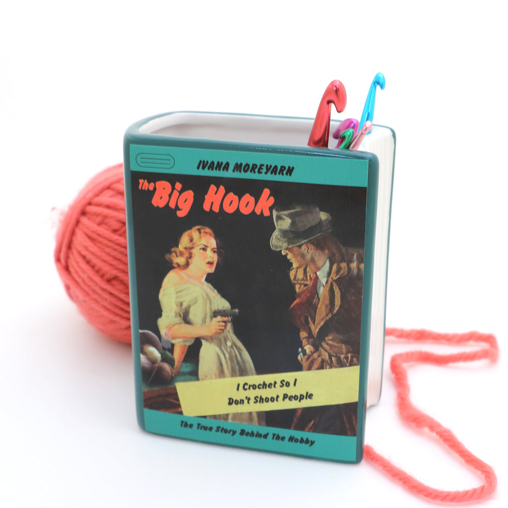 The Big Hook Book pencil holder, vase, gift for reader