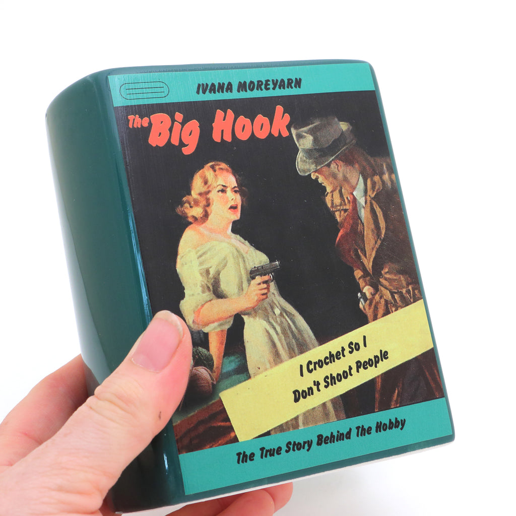 The Big Hook Book pencil holder, vase, gift for reader
