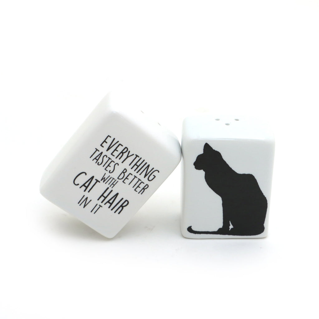 Cat Salt and Pepper Shakers, Everything Tastes Better, funny S and P