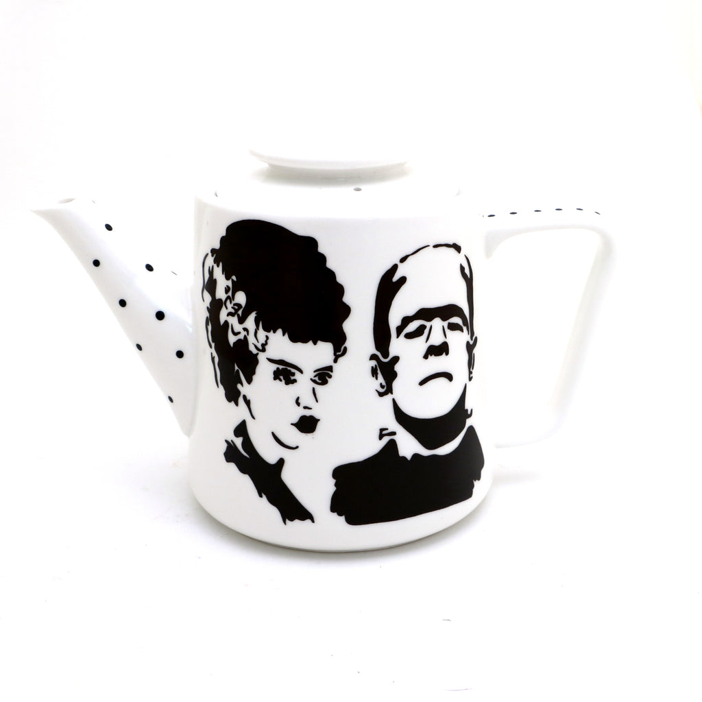 Frankenstein and Bride porcelain teapot, Made for each other