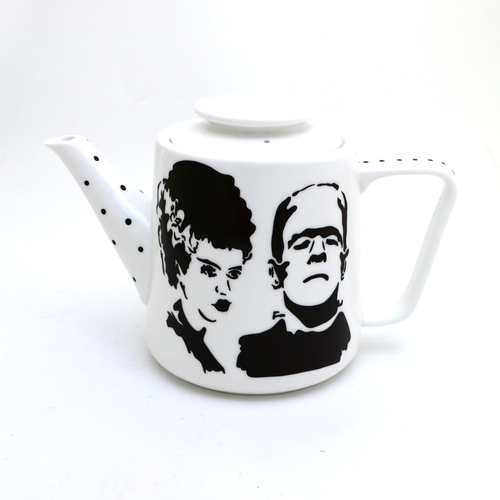Frankenstein and Bride porcelain teapot, Made for each other