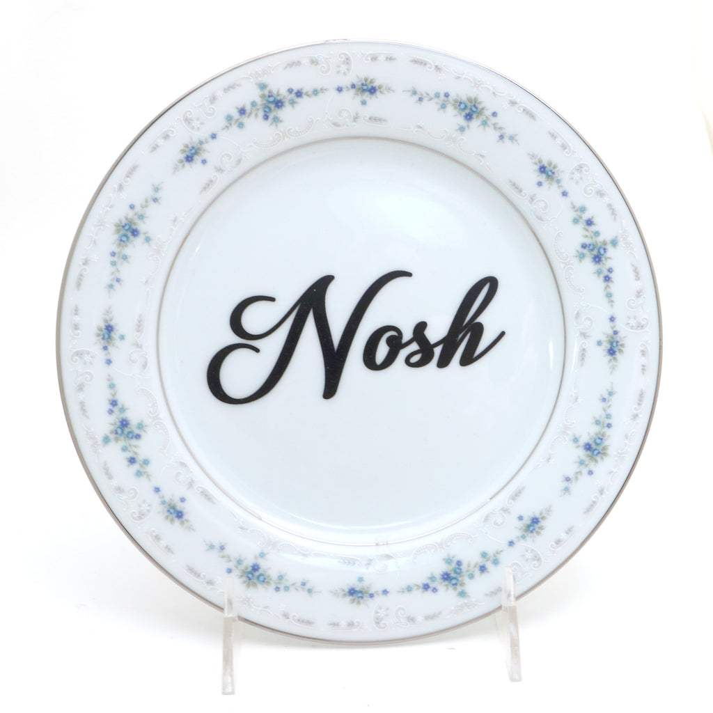 Nosh plate, upcycled vintage, Judaica by Lorrie Veasey,Hanukkah
