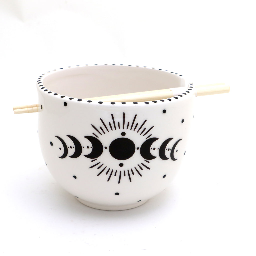 Moon Phases noodle bowl, chopstick bowl, ramen, pho, celestial