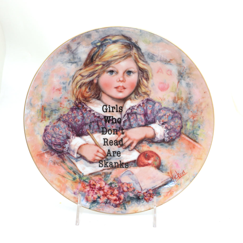 Funny plate, Girls Who Don't Read, Dirty Dishes collection