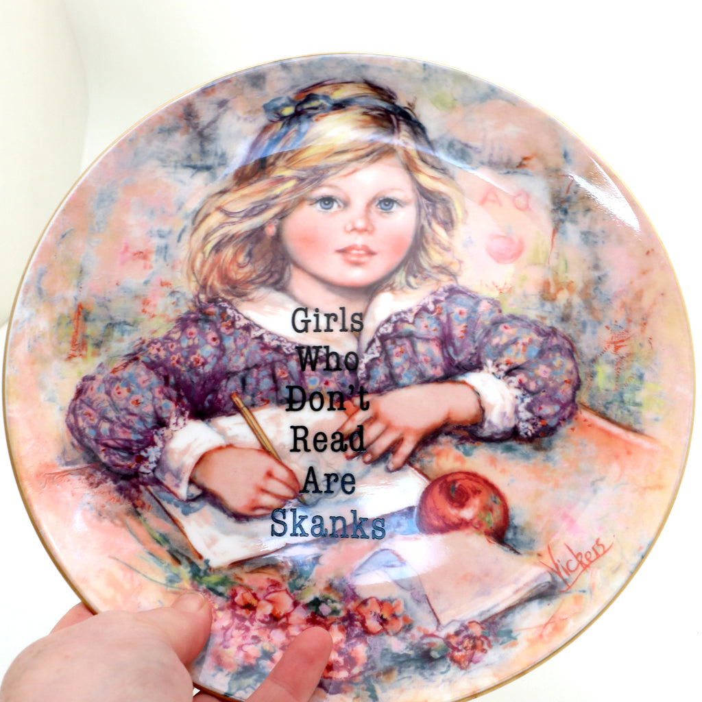 Funny plate, Girls Who Don't Read, Dirty Dishes collection