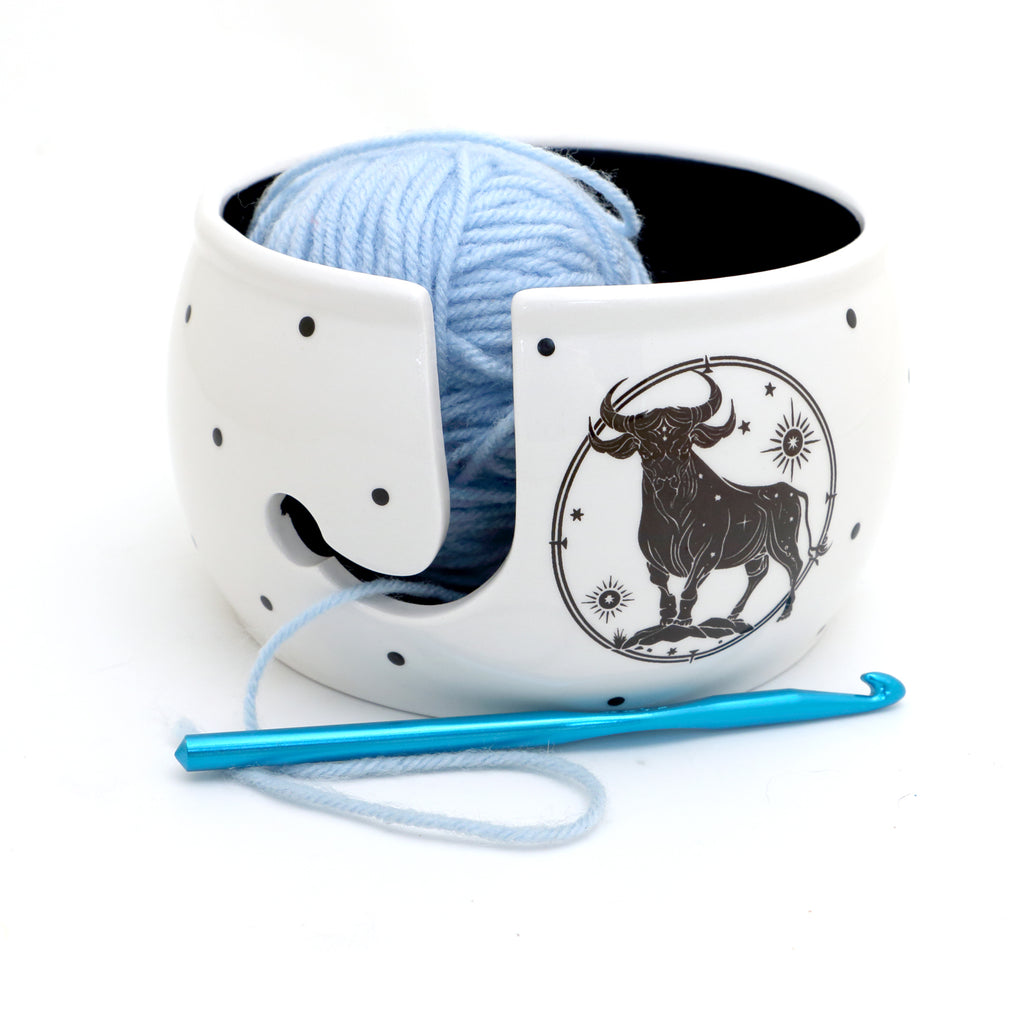 Taurus Yarn Bowl, Zodiac Birthday gift, Knitting and crochet