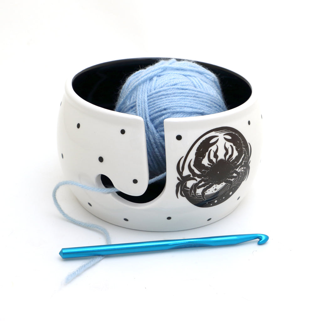 Cancer Yarn Bowl, Zodiac Birthday gift, Knitting and crochet