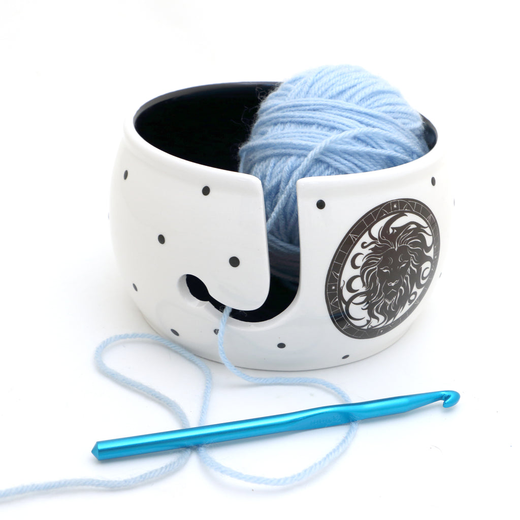 Leo Yarn Bowl, Zodiac Birthday gift, Knitting and crochet