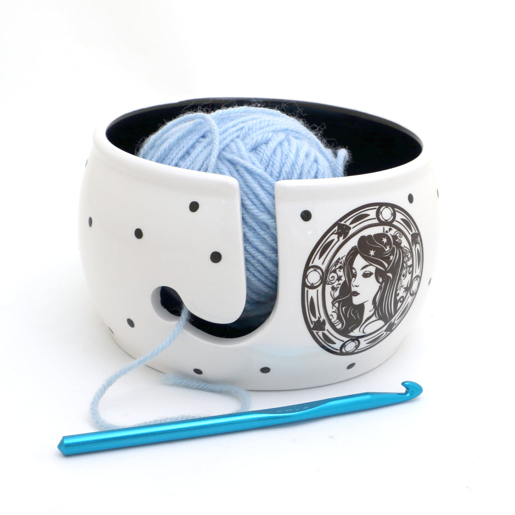 Virgo Yarn Bowl, Zodiac Birthday gift, Knitting and crochet