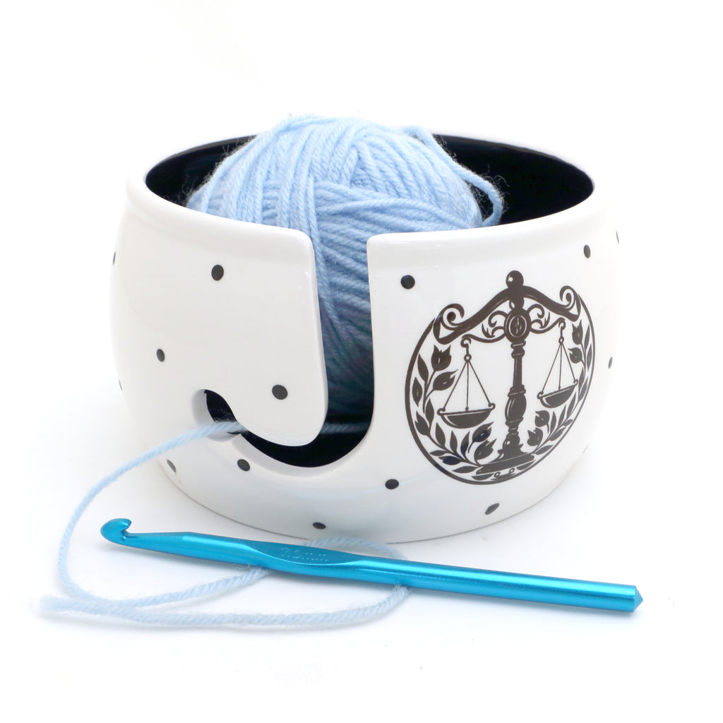 Libra Yarn Bowl, Zodiac Birthday gift, Knitting and crochet