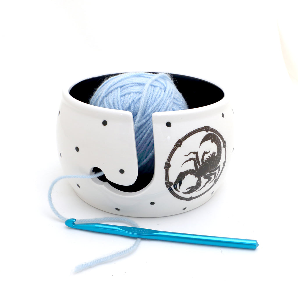 Scorpio Yarn Bowl, Zodiac Birthday gift, Knitting and crochet