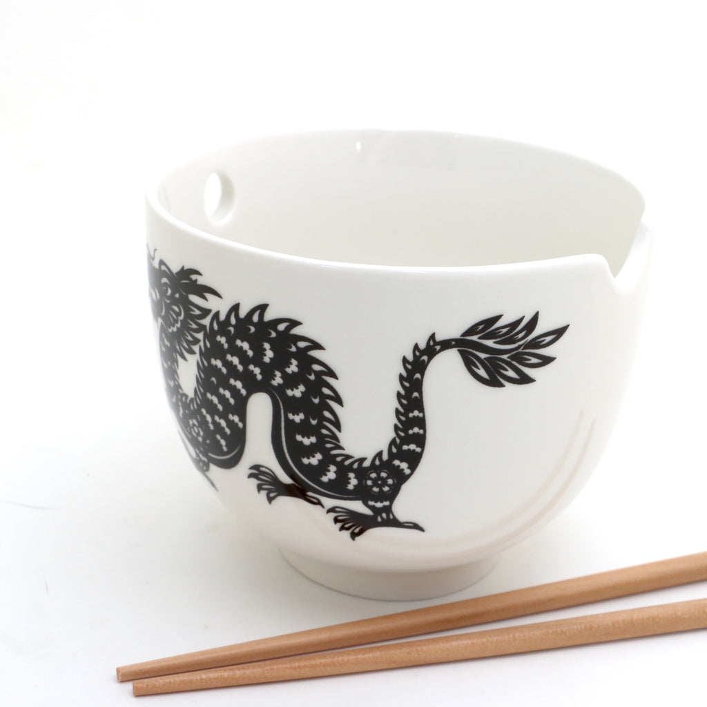 Dragon noodle bowl, chopsticks, pho, ramen bowl Chinese Zodiac