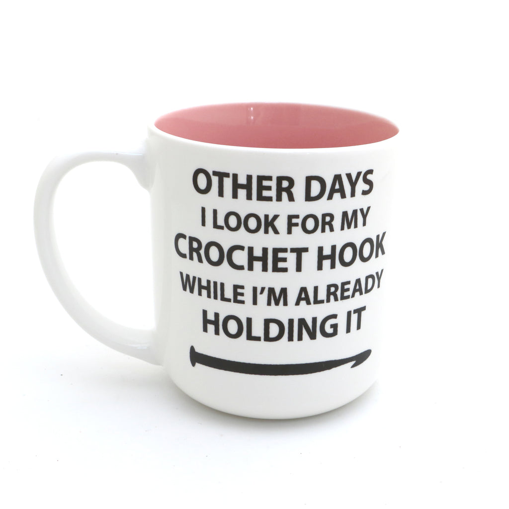 Crochet mug, I amaze myself,  funny gift for someone who crochets