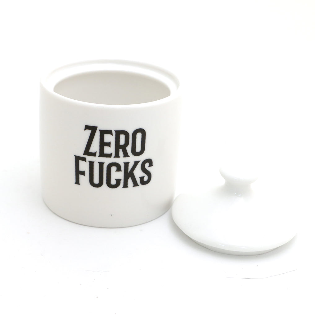 Zero F*cks Sugar Bowl, mature humor, funny novelty gift