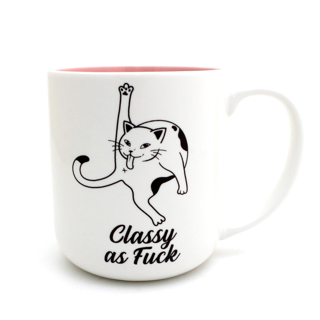 Classy Cat mug- mature language- funny cat mug