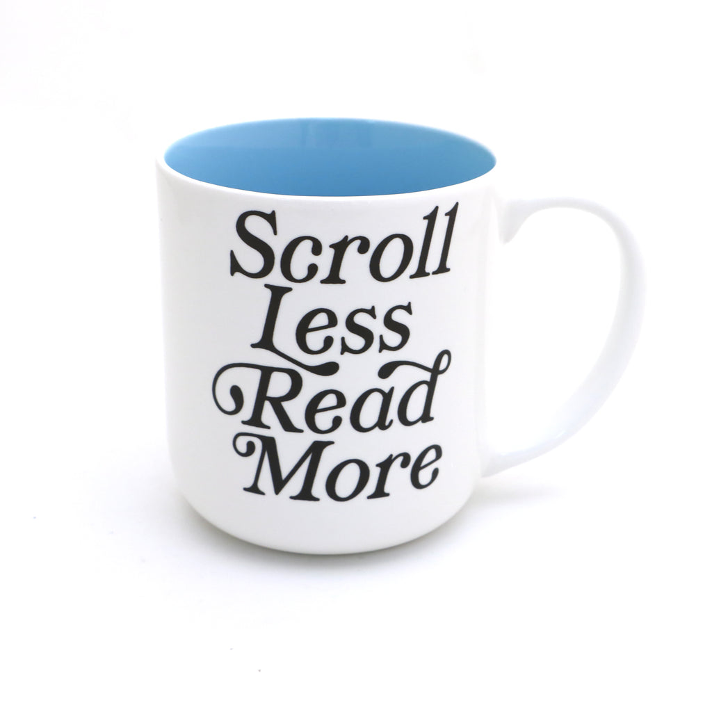 Scroll Less, Read More mug, gift for Graduate, book lover, teacher ...