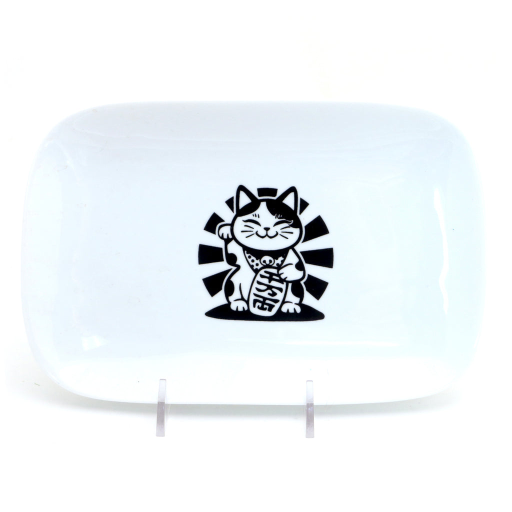 Lucky Cat Sushi dish, with chopsticks, set, gift for cat lover