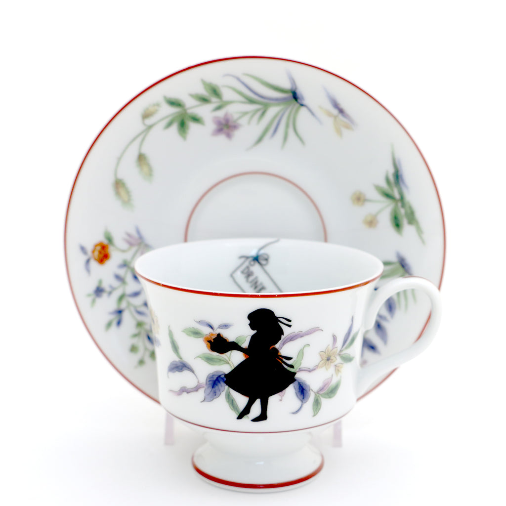 Vintage tea cup, Drink Me, Alice in Wonderland teacup and saucer, upcycled