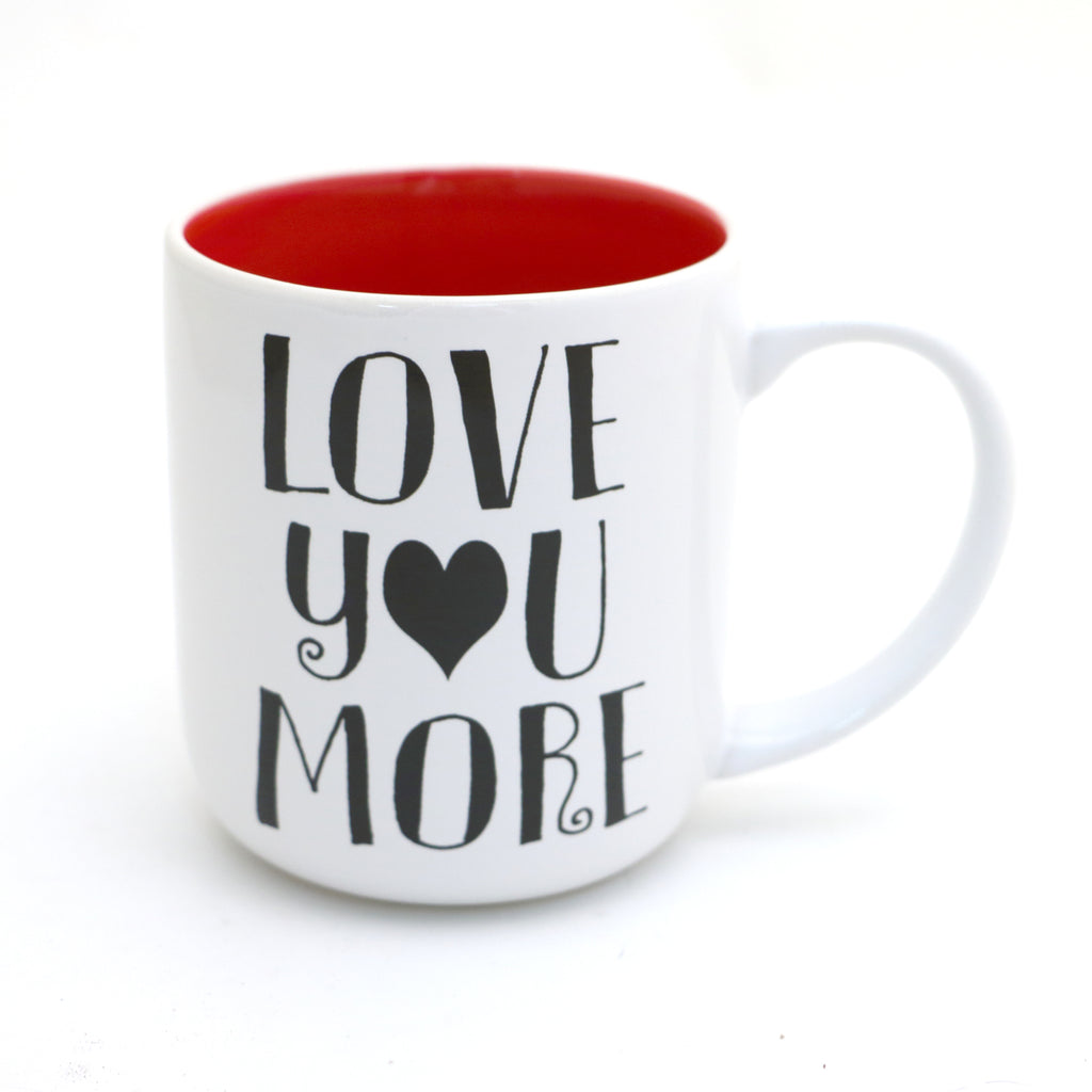 OOPS- sale, Love You More Mug, Red Interior