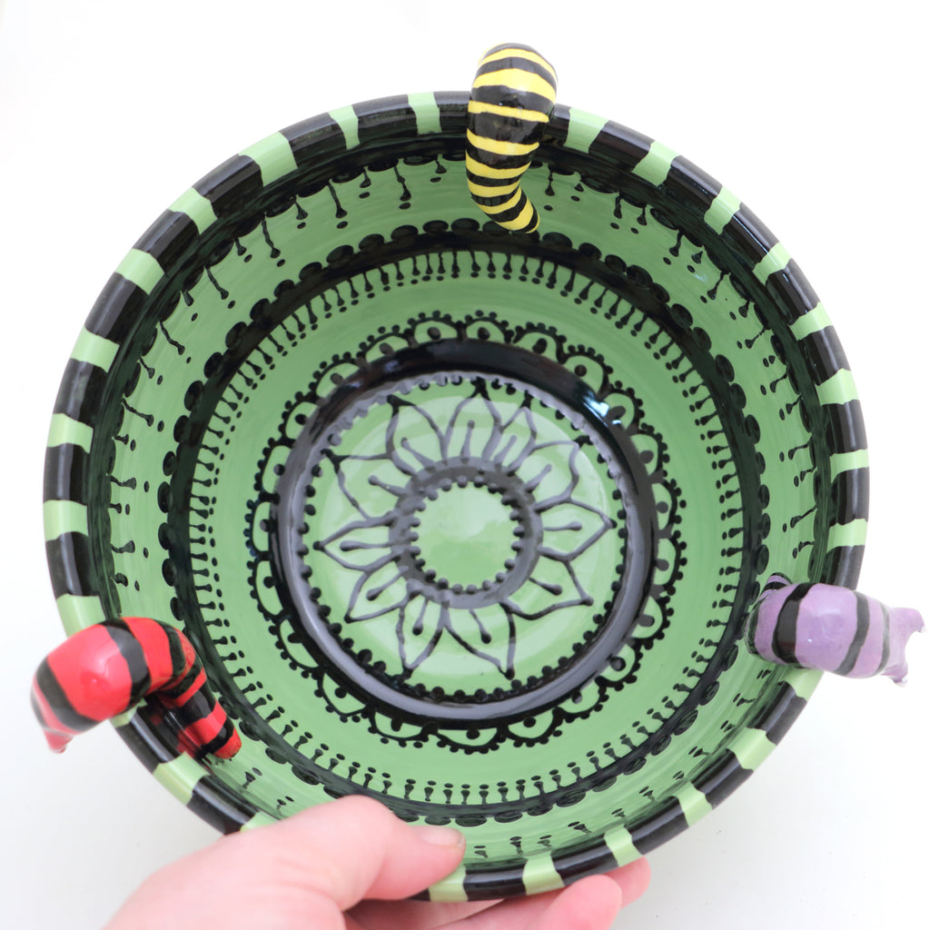 OOAK Slug bowl, originals by Lorrie Veasey, whimsical bowl