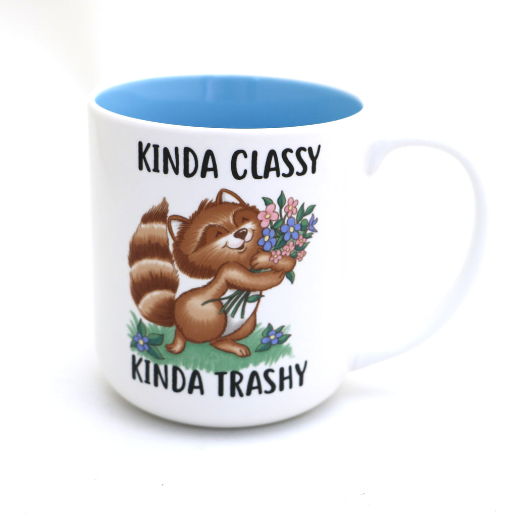 Kinda Classy Kinda Trashy Raccoon mug, Feelin Feral, funny cute mug