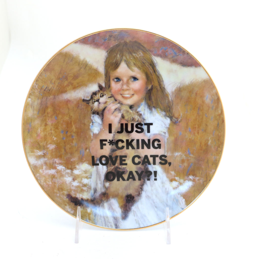 I Just Love Cats plate, Dirty Dishes collection, vintage collectible