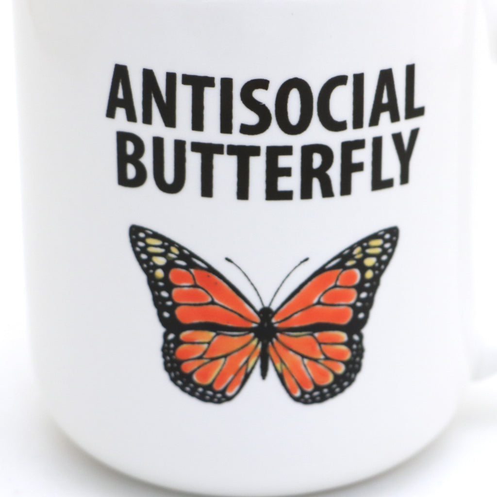 Antisocial Butterfly mug, introvert, funny mug, ewww people