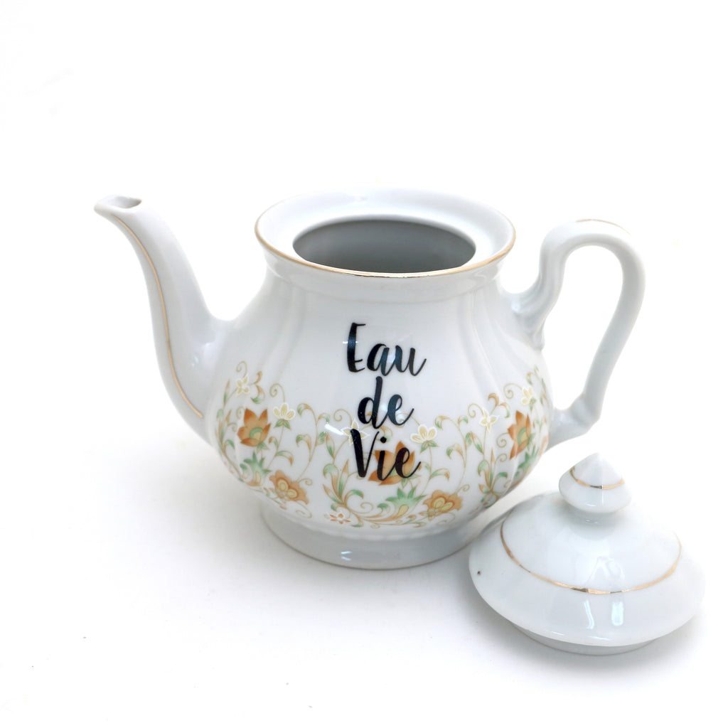 Vintage Eau de Vie teapot, upcycled