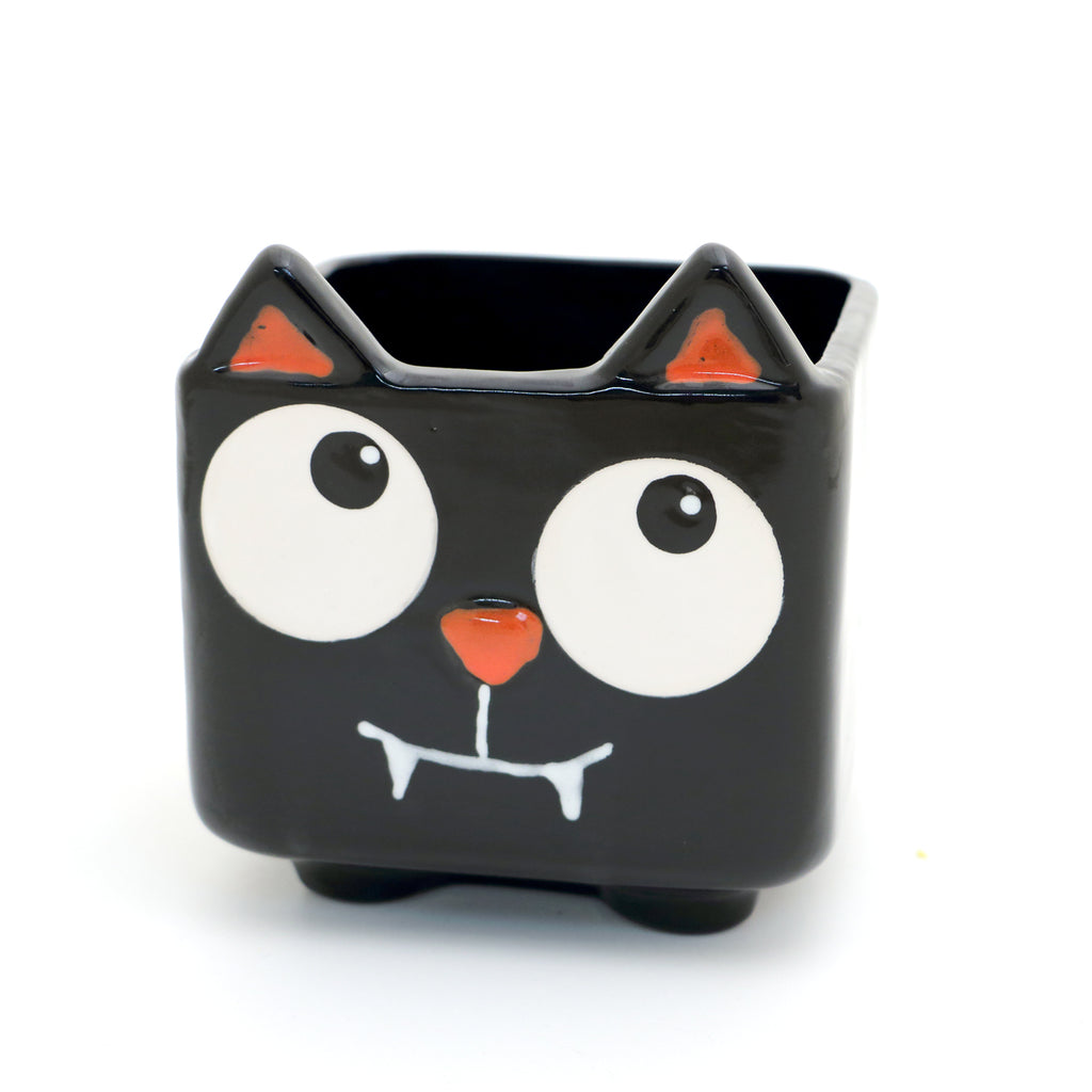 Halloween Black Cat planter, Candle holder, Halloween decor