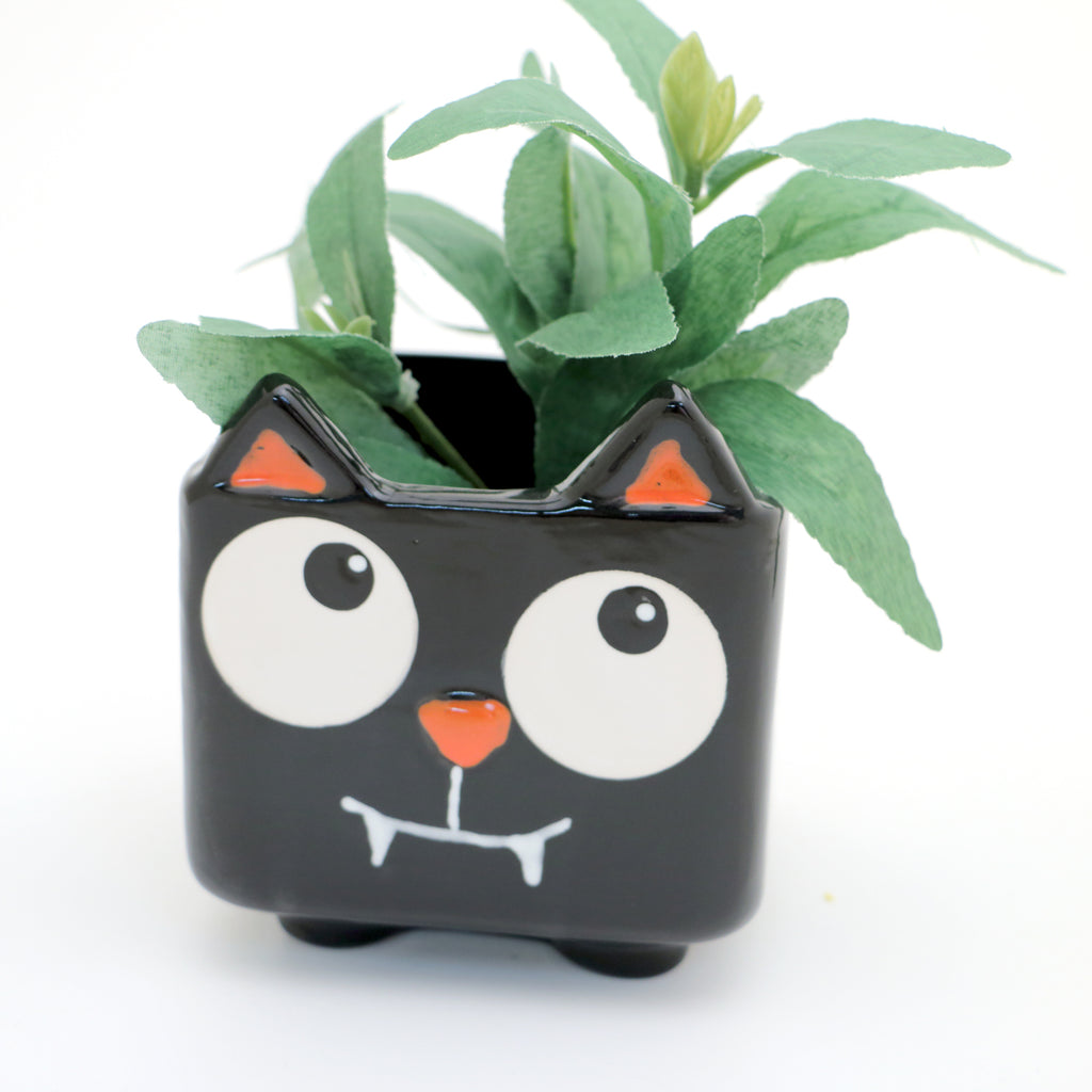 Halloween Black Cat planter, Candle holder, Halloween decor