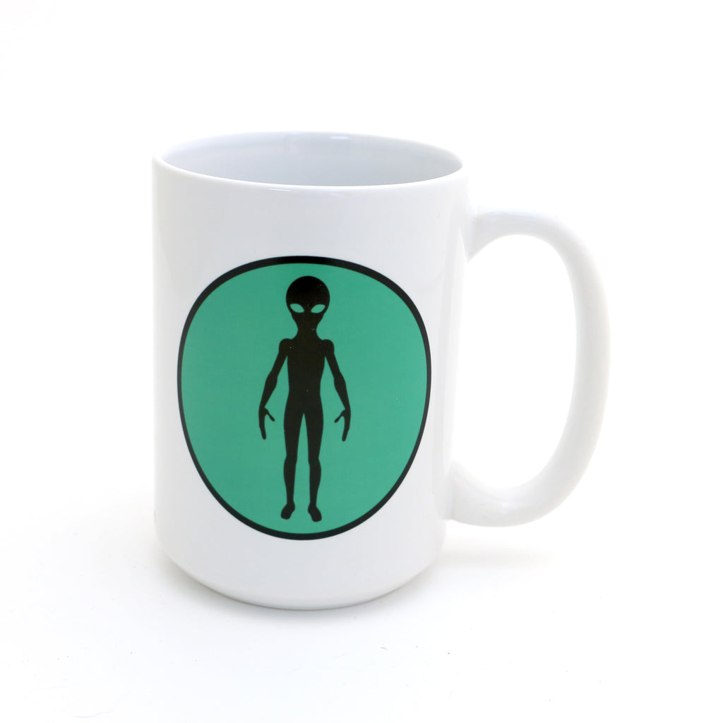 Alien 15 Oz mug, Believe in Yourself, UFO, space creature mug