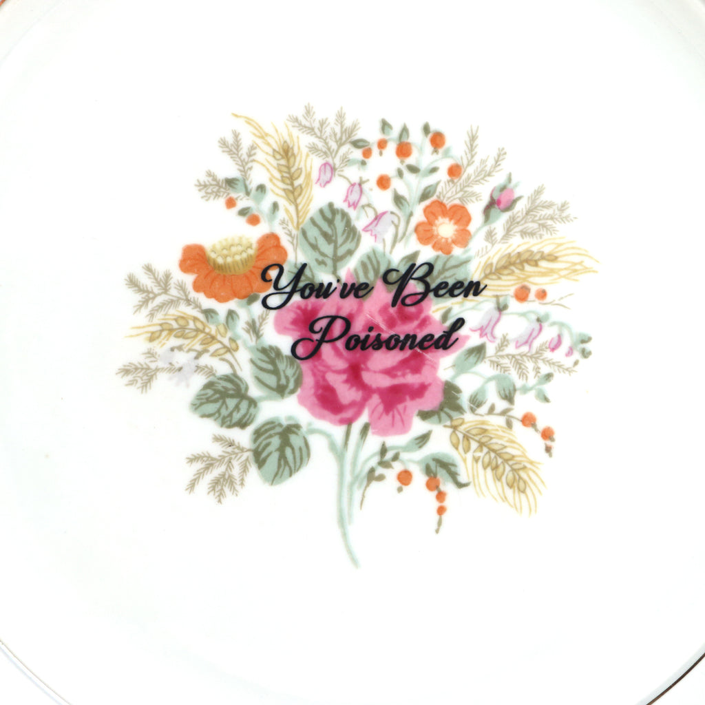 You've Been Poisoned, Funny plate, vintage upcycled