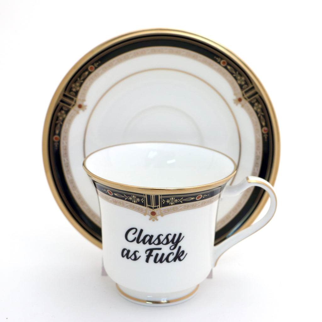 Vintage tea cup and saucer set, Classy AF, vulgar, sassy, mature language, Noritake