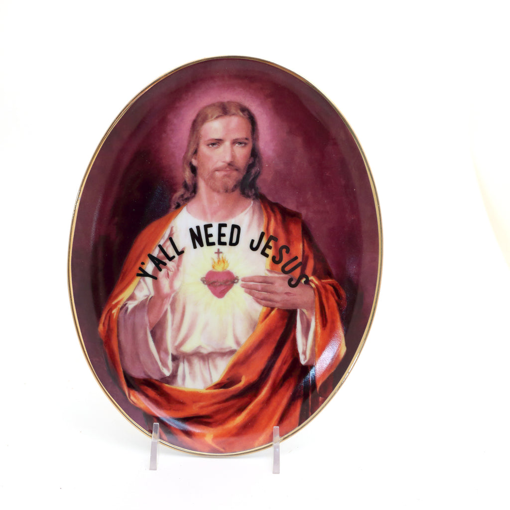 Y'all Need Jesus, vintage plate,  Dirty Dishes Collection